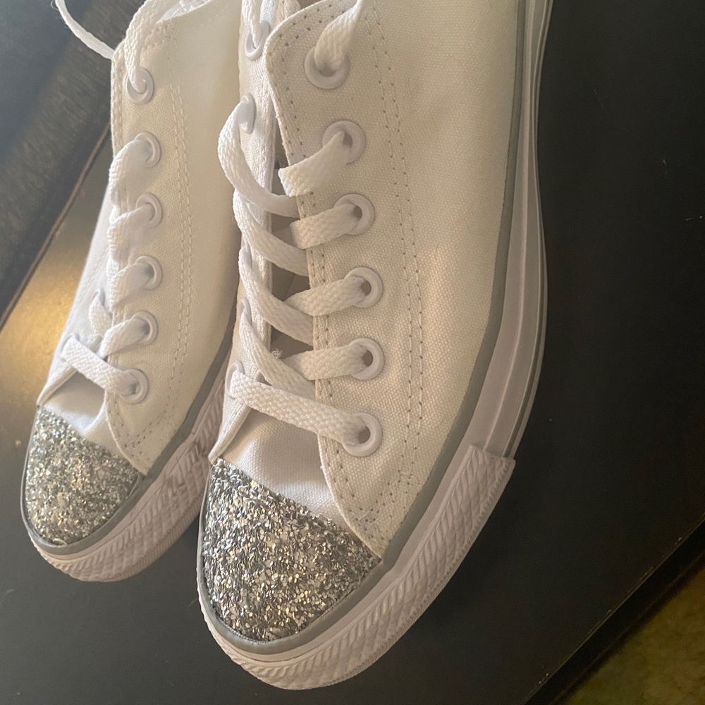 White Glitter Converse